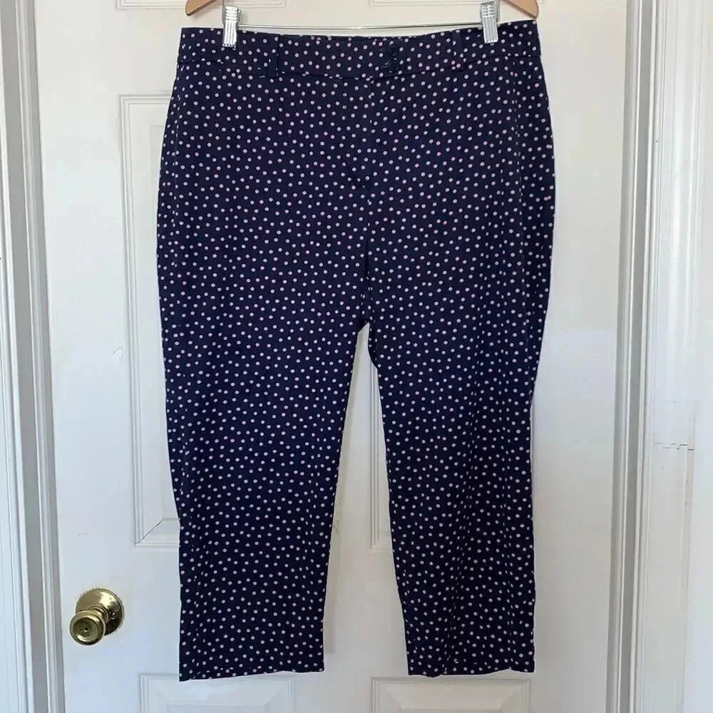 Talbots The Perfect Crop Polkadot Cropped Pants